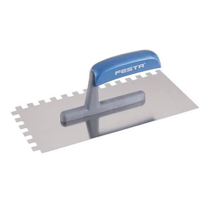 FESTA rozsdamentes fogazott simító fa nyéllel, 280×130 mm, E10-es fogazat