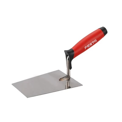FESTA rozsdamentes kőműveskanál gumírozott nyéllel, 180×125 mm