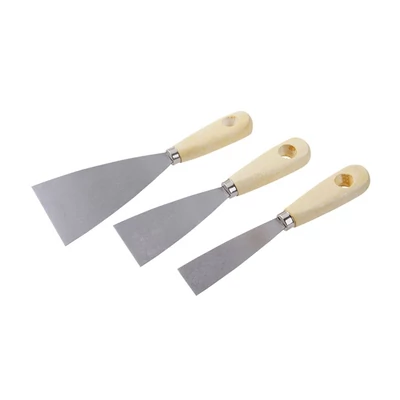 Spatula WESTBERG készlet, acél, fa nyéllel, 3 db-os (30, 50, 80 mm)