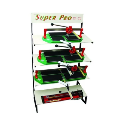 SUPER PRO vágógépek bemutatóállványa (felszerelve)