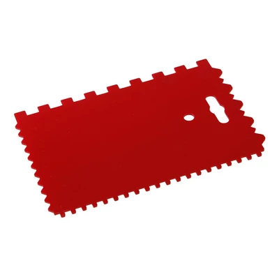Műanyag spatula, fogazott 170x115 mm