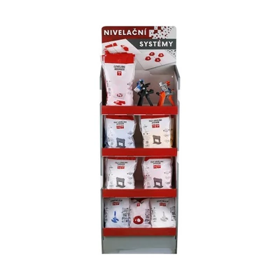 Szintező rendszer bemutatóállvány, papírból II., CZ (szerelve)