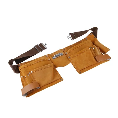 Szerszámtartó öv bőrből, 11 zsebbel