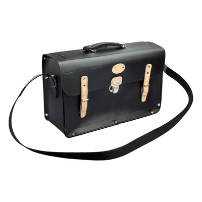 Fekete szerszámtáska megerősített aljjal, 24x43x15 cm