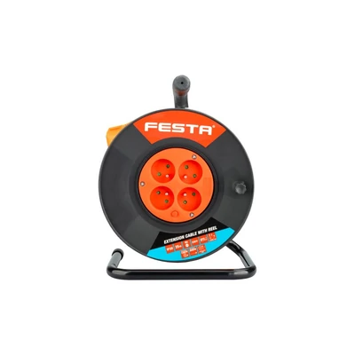 Hosszabbító kábeldob FESTA 25m 4 aljzattal IP20