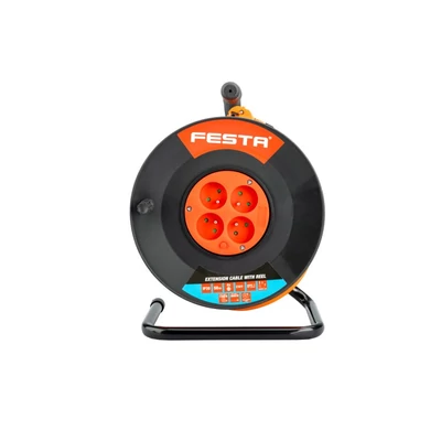 Hosszabbító kábeldob FESTA 50m 4 aljzattal IP20