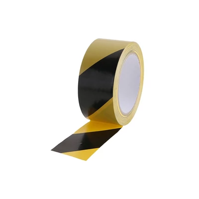 Öntapadó figyelmeztető szalag 48 mm x 33 m fekete-sárga