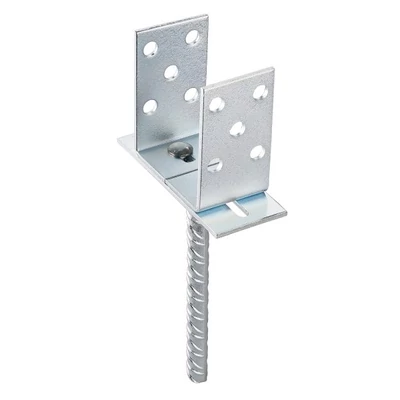 Állítható U-oszloptalp 80–160x100mm, tüske: 18x200mm