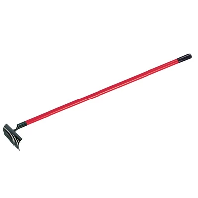 14 fogú fém gereblye, üvegszálas nyéllel