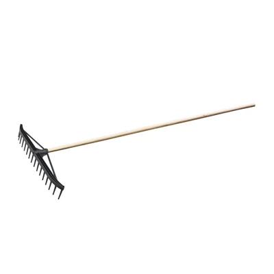 Műanyag gereblye 58 cm 16 fogú, 160 cm-es nyéllel