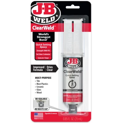 J-B Weld Clear Weld Epoxy 25 ml. 5 perc