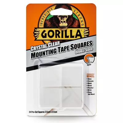 Gorilla Heavy Duty Mounting Tape Squares kétoldalas ragasztószalag kristálytiszta 2,5cm-es négyzetek