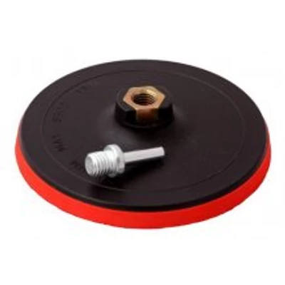 Gumitányér tépőzáras 115 mm. M14 + adapter fúrógéphez 8 mm. FESTA