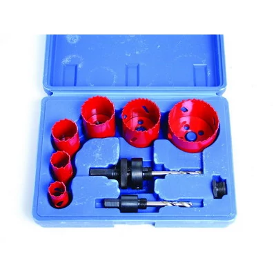 Körkivágó klt. fémre HSS bimetál 9 db 19-57 mm max.:8 mm.