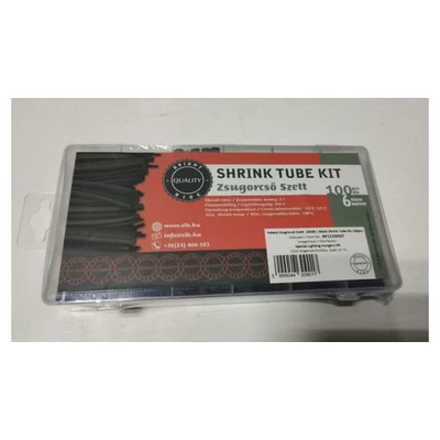 Zsugorcső készlet | fekete szín | 100 darabos szett