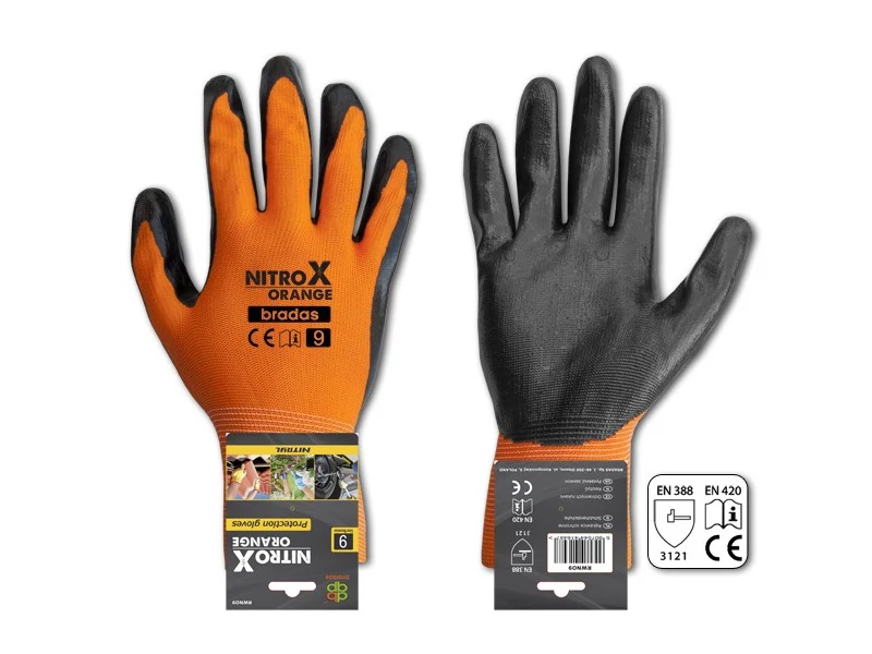 Nitrox Orange, védőkesztyű, nitril, 8-as méret 1 pár
