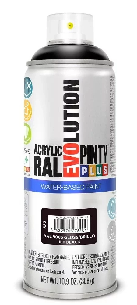 Pinty Plus EVO VIZES BÁZISÚ FÉNYES AKRIL RAL 9005  400ML(Jet black) NOV882