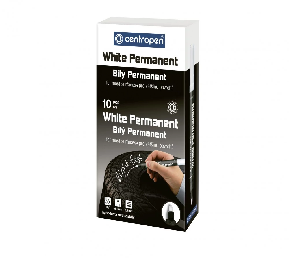 Centropen white permanente marker Maxi