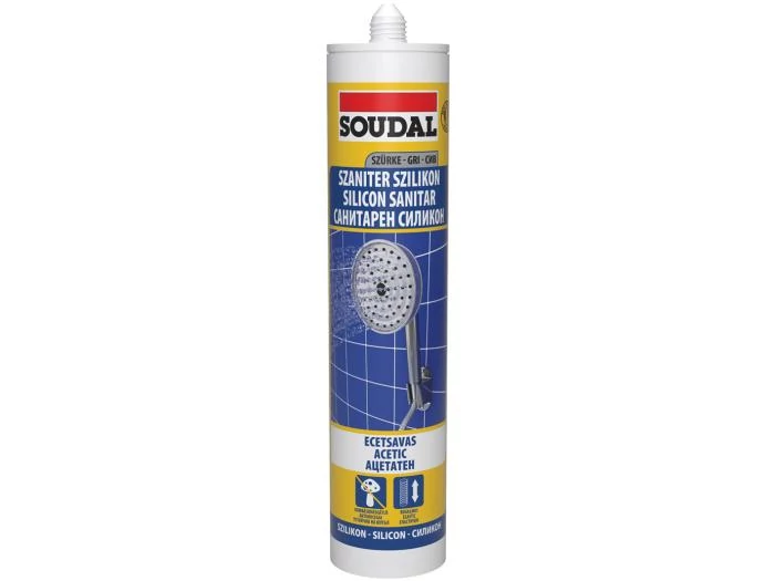 Soudal Szaniter ecetsavas szilikon szürke 280ml