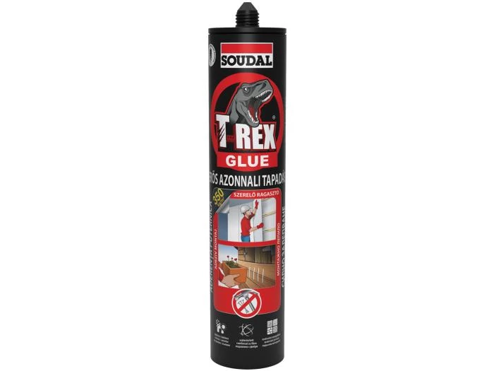 Soudal T-REX piros Azonnali szerelőragasztó 380g