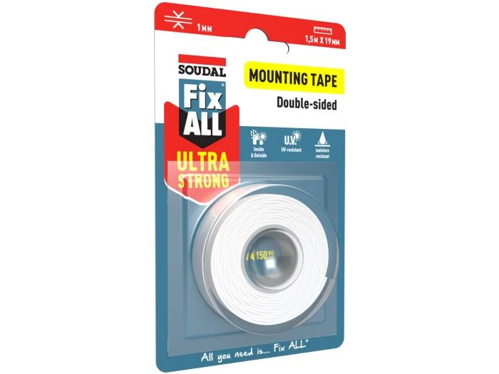 Soudal Fix All fehér kétoldalú ragasztószalag 19mm Ultraerős