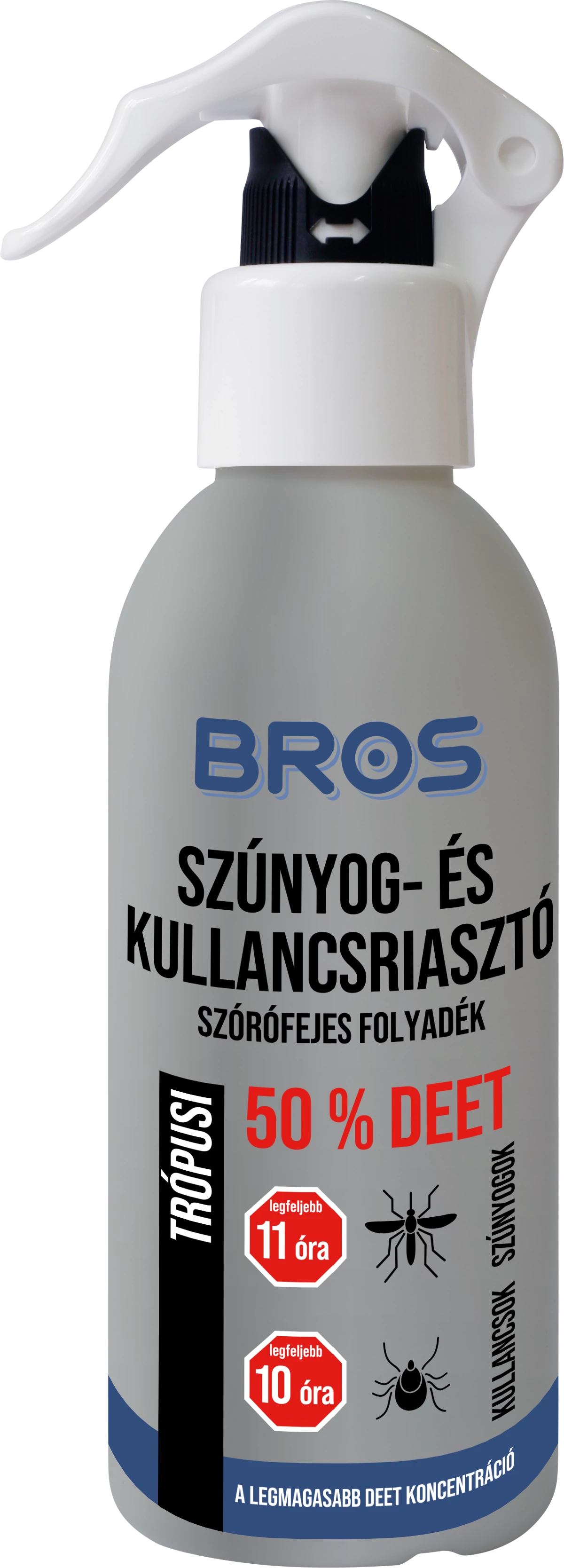 Bros Szúnyog és Kullancsriasztó Trópusi szórófejes folyadék 50% DEET 130ml B1762