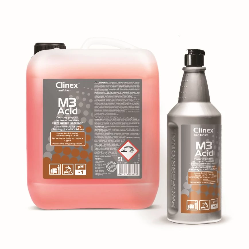 CLINEX M3 ACID padló és szaniter kézi/gépi tisztítószer PH1 1L (6 flak./#)