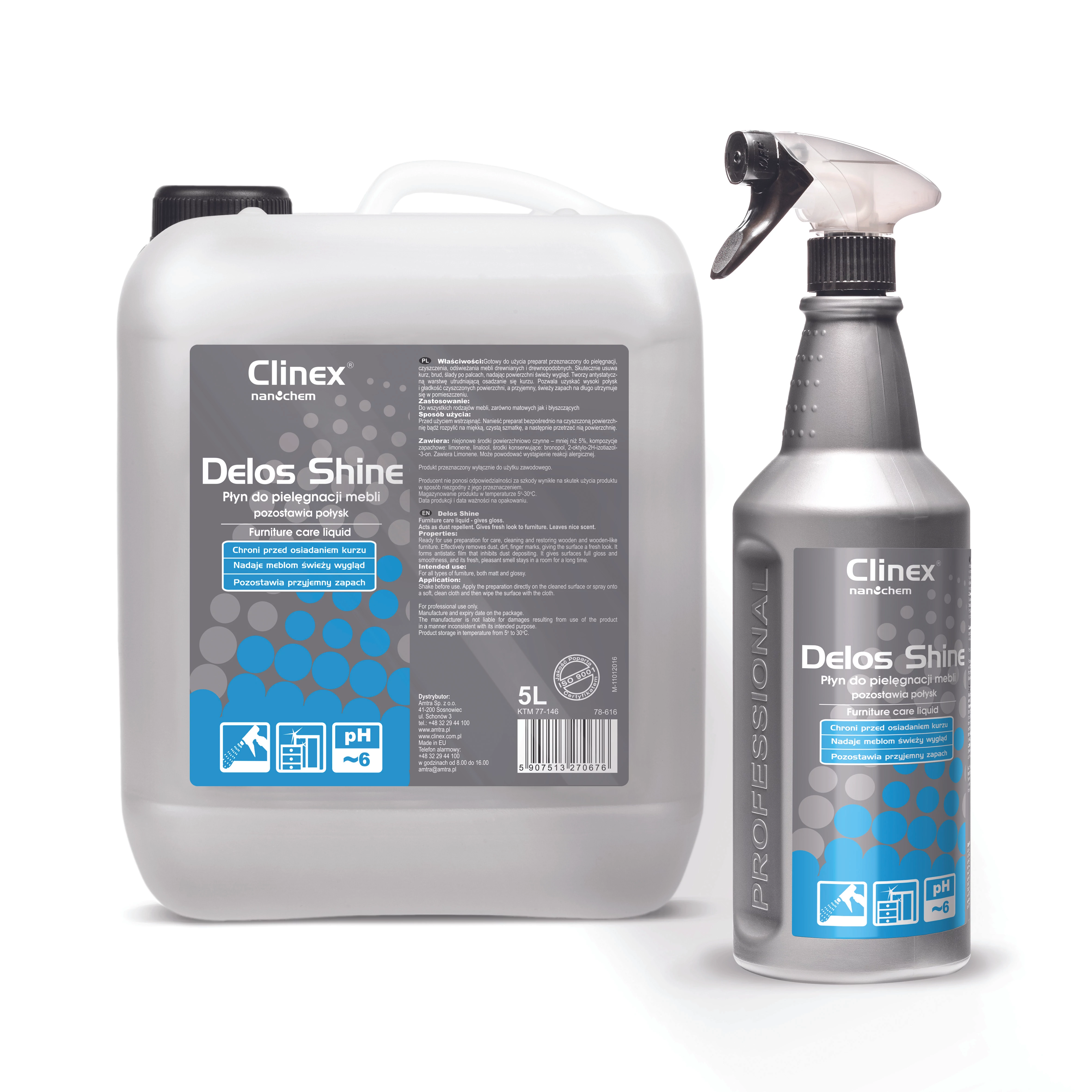 CLINEX Delos Shine bútorápoló fényes 5L