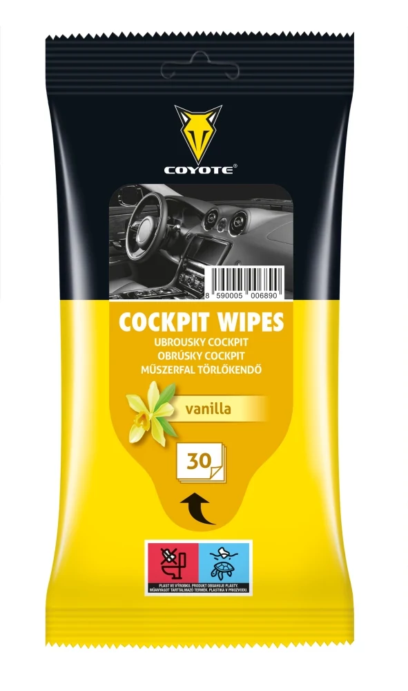 COYOTE Műszerfalápoló törlőkendő vanília