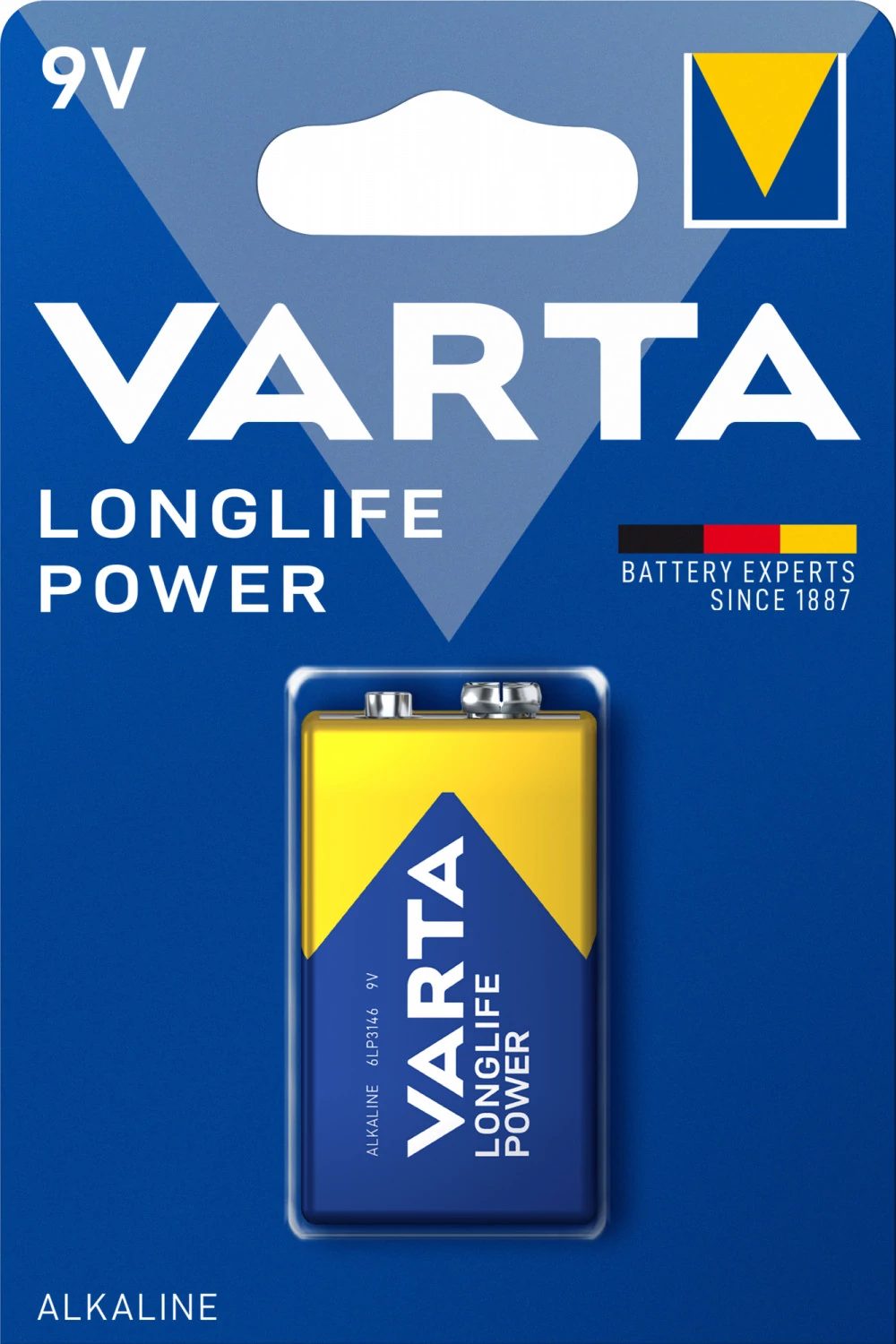 Varta elem,9V 6LR61 Longlife Power 1 db