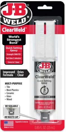 J-B Weld Clear Weld Epoxy 25 ml. 5 perc