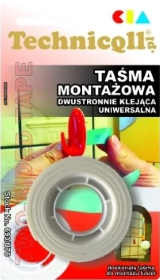 Technicoll - Kétoldalú montázs ragasztó, 1,5 m * 19 mm